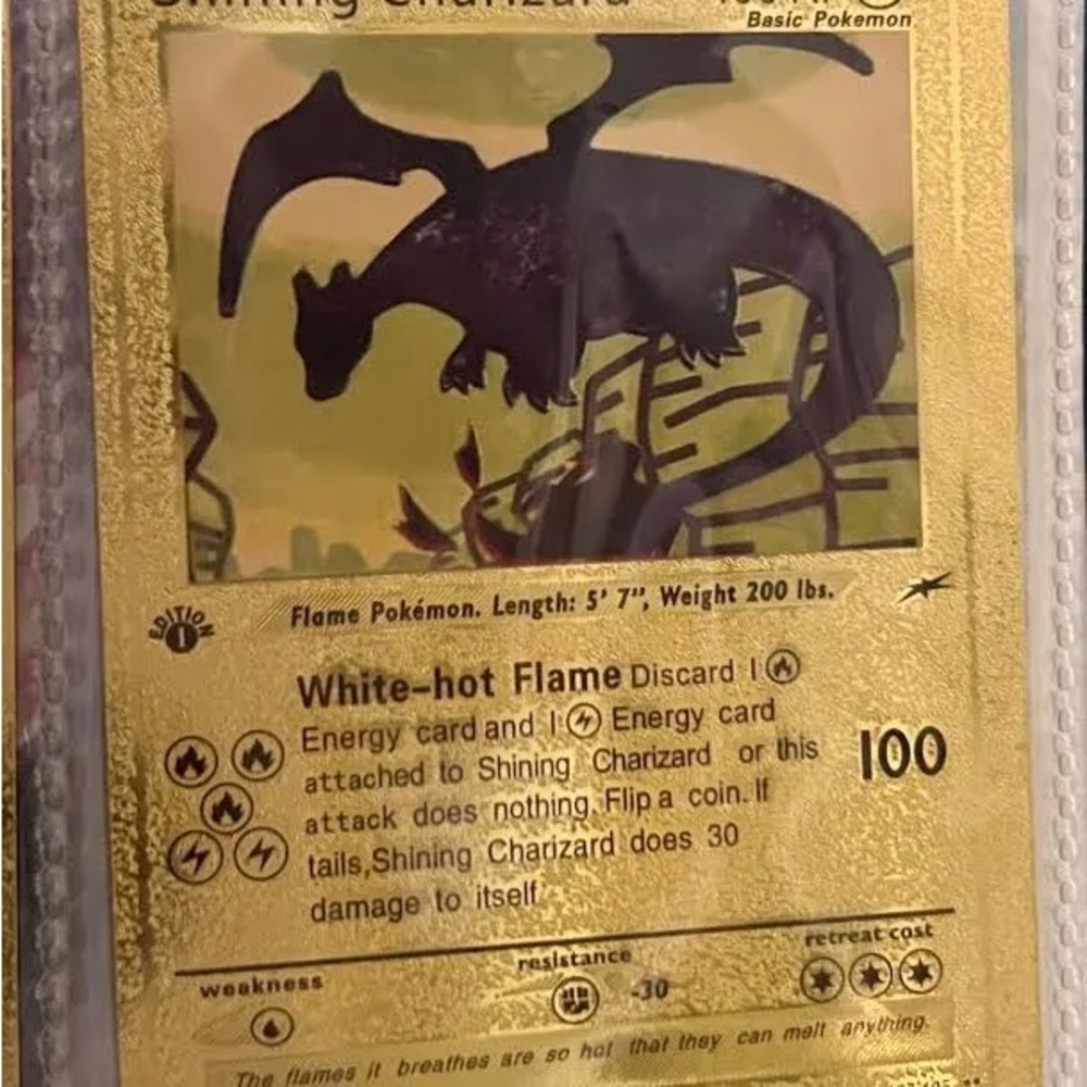 Pokemon Shining Charizard Gold Card